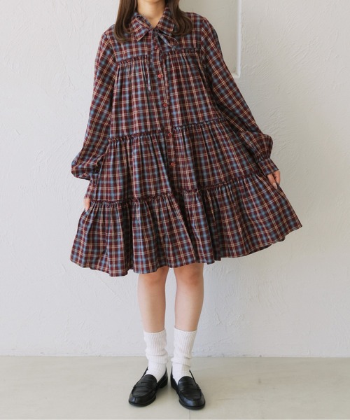 kutir（クティール）の「【新色追加】【紐付き】マルチウェイアソートティアードシャツワンピース/チュニック（シャツワンピース・レディース・ブラック系その他/アイボリー/ブラック/サックスブルー/ネイビー/ブラウン/レッド/グレー/ライトグリーン/ボルドー・FREE）」の10枚目の写真