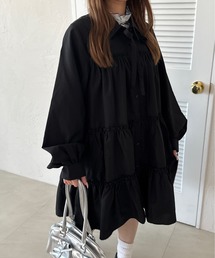 激かわ♡ブラック シャツワンピース 長袖 シャツワンピース 長袖 綿 レディース ロングワンピース 綿混