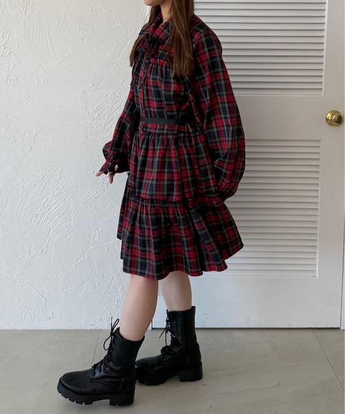 【新品未使用】ear PAPILLONNER マルチドット シャツワンピース　F ear PAPILLONNER ドット柄フレアワンピース【SUM1 STYLE