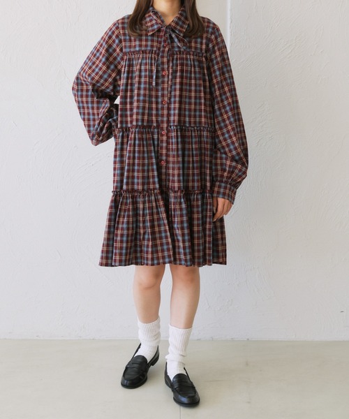 kutir（クティール）の「【新色追加】【紐付き】マルチウェイアソートティアードシャツワンピース/チュニック（シャツワンピース・レディース・ブラック系その他/アイボリー/ブラック/サックスブルー/ネイビー/ブラウン/レッド/グレー/ライトグリーン/ボルドー・FREE）」の18枚目の写真