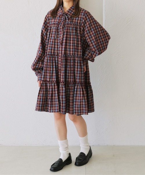 kutir（クティール）の「【新色追加】【紐付き】マルチウェイアソートティアードシャツワンピース/チュニック（シャツワンピース・レディース・ブラック系その他/アイボリー/ブラック/サックスブルー/ネイビー/ブラウン/レッド/グレー/ライトグリーン/ボルドー・FREE）」の19枚目の写真