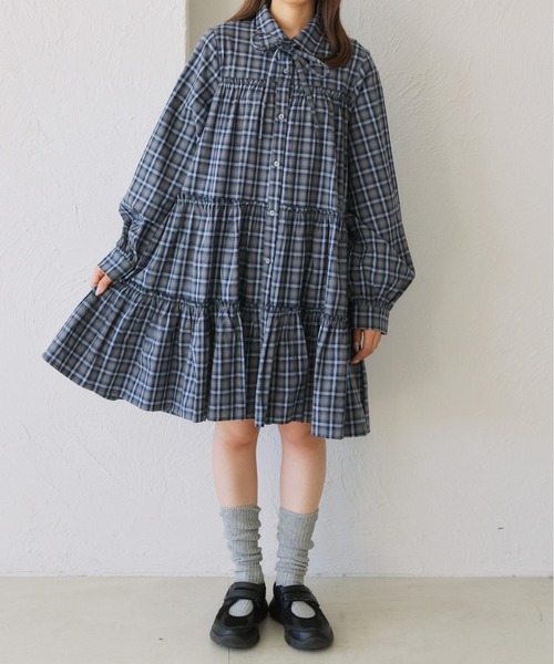 新色追加】【紐付き】マルチウェイアソートティアードシャツワンピース