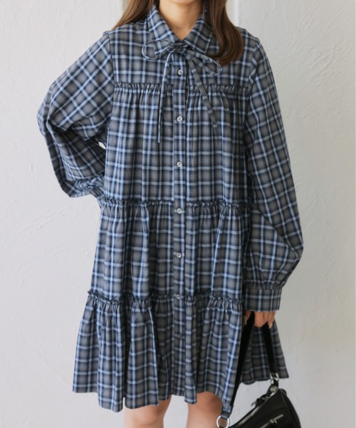 kutir（クティール）の「【新色追加】【紐付き】マルチウェイアソートティアードシャツワンピース/チュニック（シャツワンピース・レディース・ブラック系その他/アイボリー/ブラック/サックスブルー/ネイビー/ブラウン/レッド/グレー/ライトグリーン/ボルドー・FREE）」の22枚目の写真