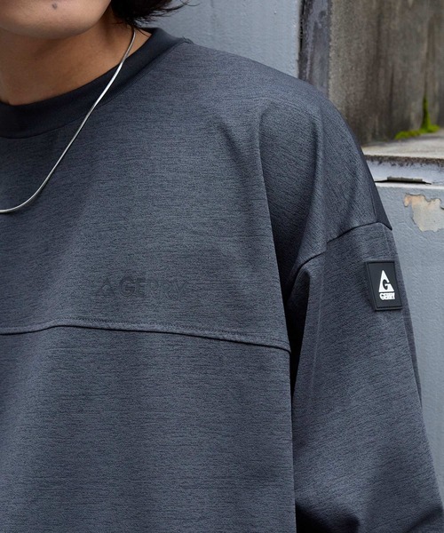 GERRY（ジェリー）の「GERRY/ジェリー 別注 <吸水速乾/UVカット/イージケア> ロゴワッペン ドロスト オーバーサイズ ファンクショナルファブリック長袖Tシャツ（Tシャツ/カットソー・メンズ・グレー系/スミクロ/ネイビー/ブラウン系/ブラック/ライトグレー・L/M/S/XL）」の21枚目の写真