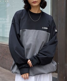 GERRY（ジェリー）の「GERRY/ジェリー 別注 <吸水速乾/UVカット/イージケア> ロゴワッペン ドロスト オーバーサイズ ファンクショナルファブリック長袖Tシャツ（Tシャツ/カットソー）」