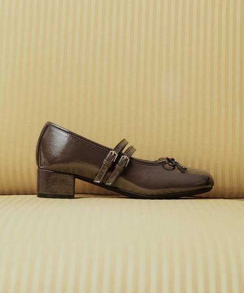 SQUARE TOE TWO STRAP MARYJANE(4CM)（バレエシューズ）｜ROCKFISH