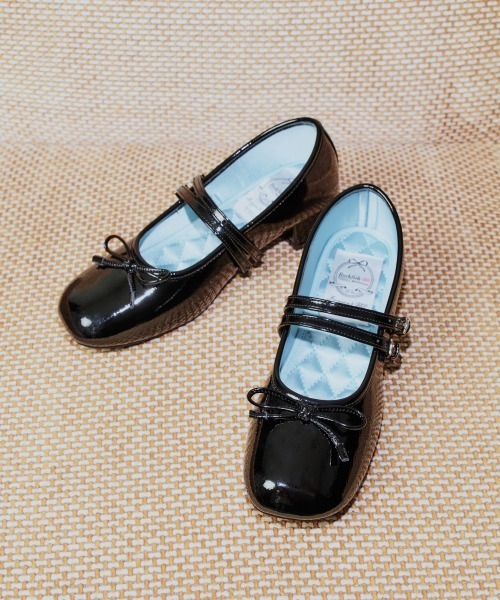 セール】SQUARE TOE TWO STRAP MARYJANE(4CM)（バレエシューズ