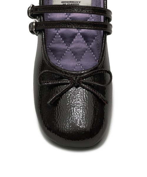 SQUARE TOE TWO STRAP MARYJANE(4CM)（バレエシューズ）｜ROCKFISH