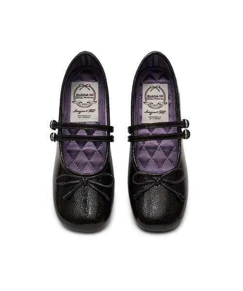 新品 SQUARE TOE TWO STRAP MARYJANE(4CM) BK SQUARE TOE TWO STRAP MARYJANE(4CM)（バレエシューズ）｜ROCKFISH