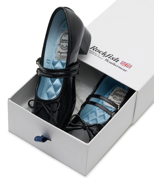 SQUARE TOE TWO STRAP MARYJANE(4CM)（バレエシューズ）｜ROCKFISH