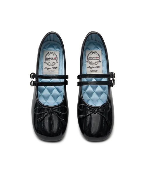 SQUARE TOE TWO STRAP MARYJANE(4CM)（バレエシューズ）｜ROCKFISH