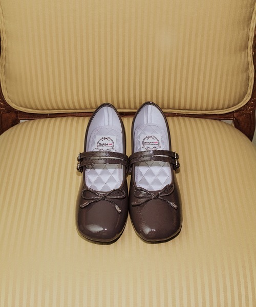 SQUARE TOE TWO STRAP MARYJANE(4CM)（バレエシューズ）｜ROCKFISH