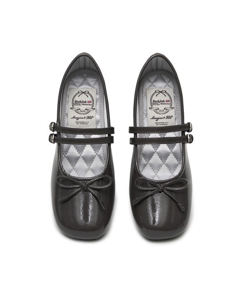 セール】SQUARE TOE TWO STRAP MARYJANE(4CM)（バレエシューズ