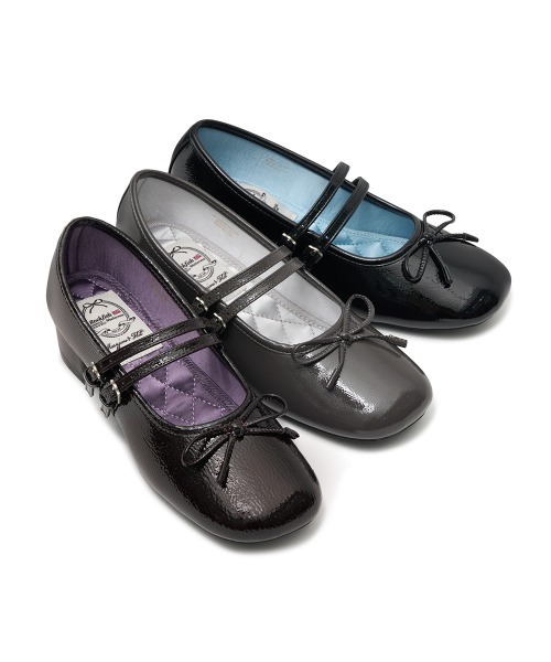 SQUARE TOE TWO STRAP MARYJANE(4CM)（バレエシューズ）｜ROCKFISH