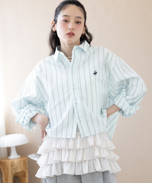 RAGEBLUE(レイジブルー)の「フリルレイヤードキャミソール(キャミソール・レディース・ホワイト/ブラック・FREE)」の1枚目の写真