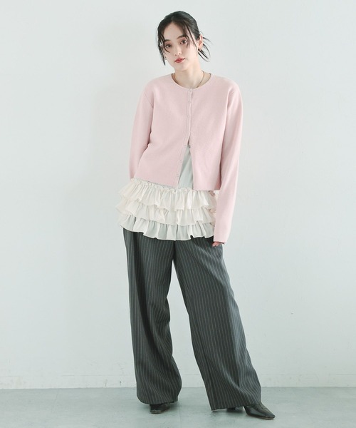 RAGEBLUE(レイジブルー)の「フリルレイヤードキャミソール(キャミソール・レディース・ホワイト/ブラック・FREE)」の4枚目の写真