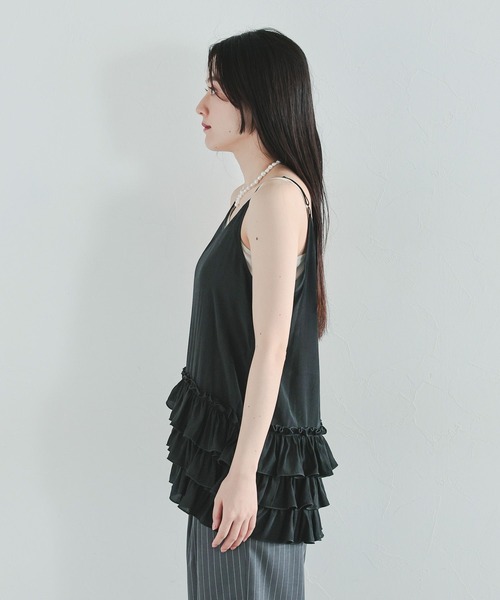 RAGEBLUE(レイジブルー)の「フリルレイヤードキャミソール(キャミソール・レディース・ホワイト/ブラック・FREE)」の10枚目の写真