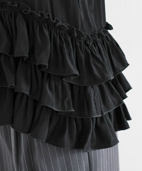 RAGEBLUE(レイジブルー)の「フリルレイヤードキャミソール(キャミソール・レディース・ホワイト/ブラック・FREE)」の14枚目の写真