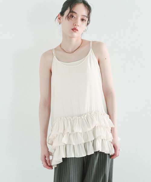 RAGEBLUE(レイジブルー)の「フリルレイヤードキャミソール(キャミソール・レディース・ホワイト/ブラック・FREE)」の19枚目の写真