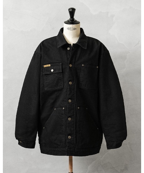 未使用に近い プリズンブルー 2XL相当 デニムカーコート カバーオール ブルー PRISON BLUES プリズンブルース デニムヤードコート リジッド