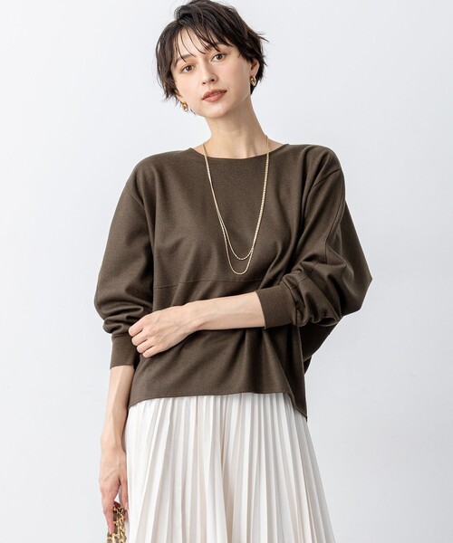 23区(ニジュウサンク)の「【洗える】ウールミルドジャージー フォルム カットソー(Tシャツ/カットソー・レディース・ブラック系/グレー系/カーキ系・38)」の3枚目の写真