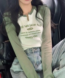 ラグランTシャツ 長袖 ロンT ラグラン スリットネック ラグランロンT