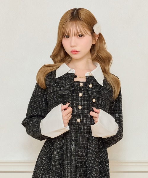 セット着用可能】ツイードショートジャケット（テーラードジャケット