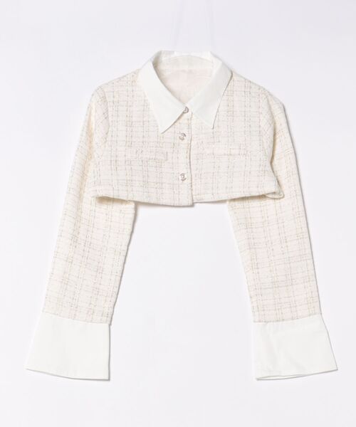セット着用可能】ツイードショートジャケット（テーラード