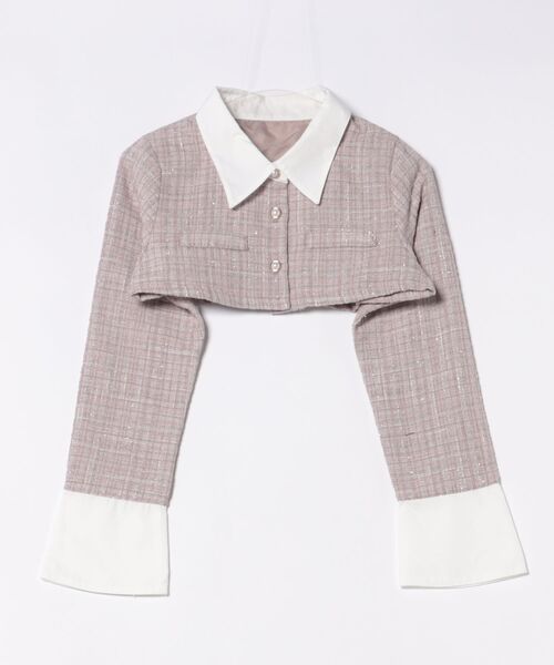 セット着用可能】ツイードショートジャケット（テーラードジャケット