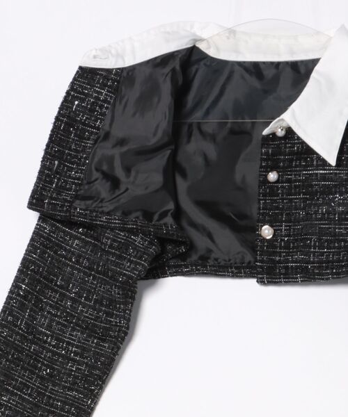 apres jour(アプレジュール)の「【セット着用可能】ツイードショートジャケット(テーラードジャケット・レディース・アイボリー/ブラック/ピンクベージュ・フリー/X-LARGE)」の6枚目の写真