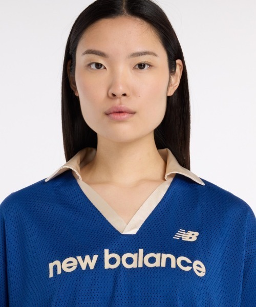 NEW BALANCE(ニューバランス)の「New Balance Mesh Jersey Long Sleeve(ニューバランス メッシュ ジャージー ロングスリーブ)(Tシャツ/カットソー・レディース・ベージュ系/ネイビー系・SMALL/MEDIUM/LARGE)」の10枚目の写真