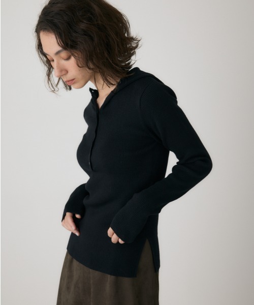 crie conforto(クリーコンフォルト)の「バラクラバニット 秋服 / 冬服 / 長袖 / フード有り(ニット/セーター・レディース・グレー/ライトイエロー/オフホワイト/ブラック・FREE)」の3枚目の写真