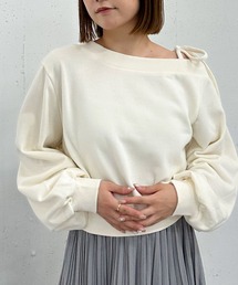 肩リボンワンショルスウェット