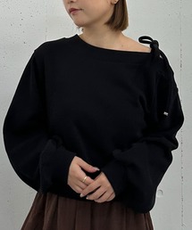 肩リボンワンショルスウェット