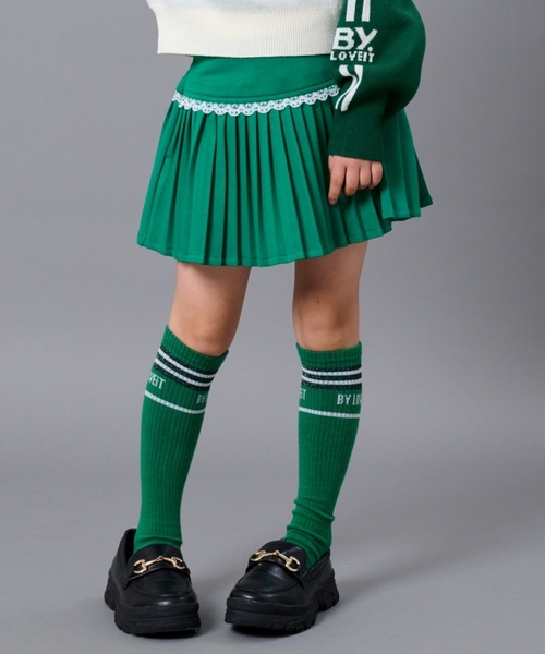 by LOVEiT（バイラビット）の「ティアードプリーツスカート（スカート・キッズ・グリーン/ブラウン/ネイビー/グレー系・150cm/140cm/130cm/160cm/120cm）」の3枚目の写真