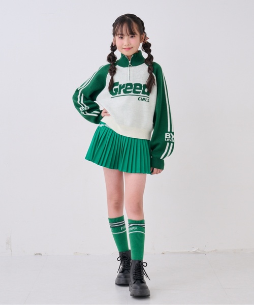 by LOVEiT（バイラビット）の「ティアードプリーツスカート（スカート・キッズ・グリーン/ブラウン/ネイビー/グレー系・150cm/140cm/130cm/160cm/120cm）」の6枚目の写真