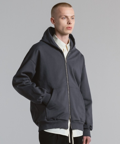 CINOH(チノ)の「HELENE SWEAT OPEN HOODIE(パーカー・メンズ・ブラック/グレー・38/46)」の2枚目の写真