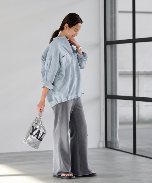 大人気完売品　FRAMeWORK ダンガリードロストシャツ FRAMeWORK ブラウス シャツ 「WEB限定 / 追加」ダンガリー