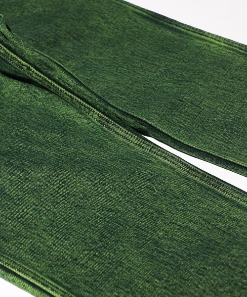 GUNG HO（ガンホー）の「GUNG HO / ガンホー DENIM BOOTS CUT PANTS OVER DYE ブーツカットデニム（デニムパンツ・メンズ・グリーン/パープル・LARGE/X-LARGE）」の17枚目の写真