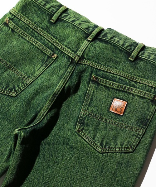 GUNG HO（ガンホー）の「GUNG HO / ガンホー DENIM BOOTS CUT PANTS OVER DYE ブーツカットデニム（デニムパンツ・メンズ・グリーン/パープル・LARGE/X-LARGE）」の14枚目の写真