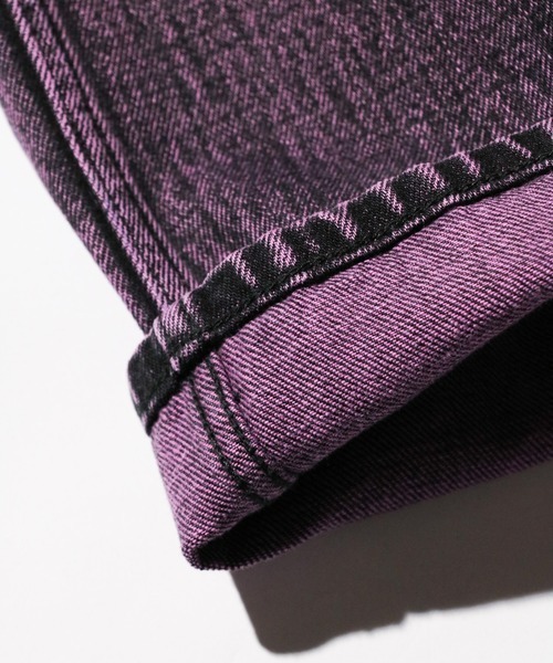 GUNG HO（ガンホー）の「GUNG HO / ガンホー DENIM BOOTS CUT PANTS OVER DYE ブーツカットデニム（デニムパンツ・メンズ・グリーン/パープル・LARGE/X-LARGE）」の7枚目の写真