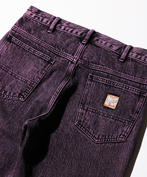 GUNG HO（ガンホー）の「GUNG HO / ガンホー DENIM BOOTS CUT PANTS OVER DYE ブーツカットデニム（デニムパンツ・メンズ・グリーン/パープル・LARGE/X-LARGE）」の6枚目の写真