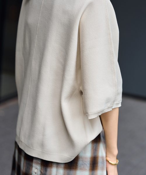 FRAMeWORK（フレームワーク）の「ダブルジャガードハーフスリーブニット（ニット/セーター・レディース・ブラック/アイボリー・FREE）」の20枚目の写真