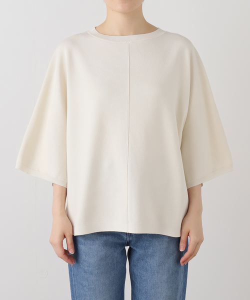 FRAMeWORK（フレームワーク）の「ダブルジャガードハーフスリーブニット（ニット/セーター・レディース・ブラック/アイボリー・FREE）」の21枚目の写真