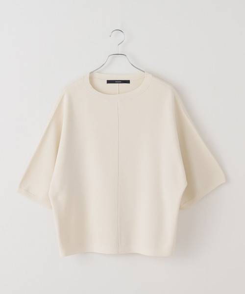 FRAMeWORK（フレームワーク）の「ダブルジャガードハーフスリーブニット（ニット/セーター・レディース・ブラック/アイボリー・FREE）」の13枚目の写真