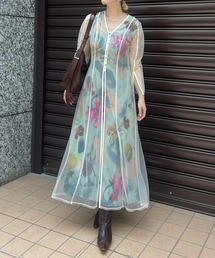 Ameri Vintage マーブル柄セットアップ、花柄ロングワンピース セール】KEITAMARUYAMA × AMERI BLUR FLOWER DRESS（ワンピース