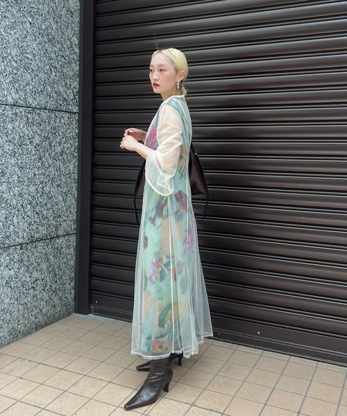 AMERI LADY LACE VEIL DRESS ブルーM パーティードレス AMERI LADY LACE VEIL DRESS ブルーM パーティードレス Ameri