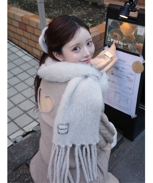 darich ダーリッチ ヘアリーボリュームマフラー グレー GRY ヘアリーボリュームマフラー（マフラー）｜Darich（ダーリッチ）の