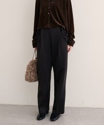 natural couture | 【WEB限定】ポケットフリルタックパンツ(スラックス)