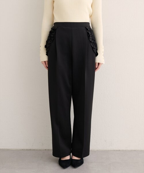 natural couture（ナチュラルクチュール）の「【WEB限定】ポケットフリルタックパンツ（スラックス・レディース・ネイビー/グレイッシュベージュ/ブラック・FREE）」の8枚目の写真